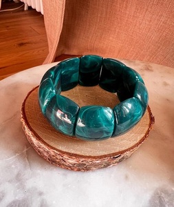 Bracelet jonc en résine au design personnalisé, bijoux en résine époxy avec fleurs naturelles, forme cœur, pierre diamant, cadeau de mariage ou de fête par f s i - Product Image 2