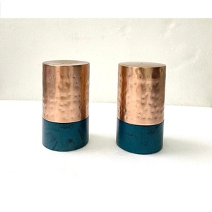 Salero y Pimentero de Acero Inoxidable y Resina con Acabado en Cobre, Diseño Moderno, para Hogar, Hotel, Utensilios de Mesa, Almacenamiento de Hierbas y Especias - Product Image 2