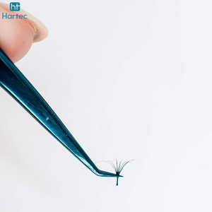 High Precision Curved Stainless Steel Tweezer for Volume Lash Extensions Professional Blue Titanium Coated Eyelash Tweezers - Product Image 3