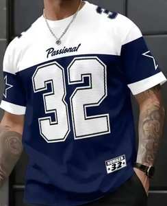 OEM ODM Trendy American Football Jersey Custom Men Polyester <b>Mesh</b> Summer T-Shirts Soccer-Football Jersey Streetwear Style - Product Image 2
