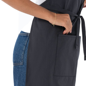 Delantal clásico de algodón tejido con cintura ajustable, un bolsillo, delantales de trabajo para cocinar, delantales de chef totalmente personalizables en venta - Product Image 6