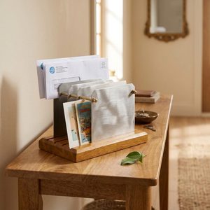 Clasificador de Correo Kanha Hecho a Mano de Acero Inoxidable SS304 con Tres Compartimentos, 24 cm, Decoración para el Hogar, Hotel, Boda, Porta Cartas para Clasificar Correspondencia - Product Image 2