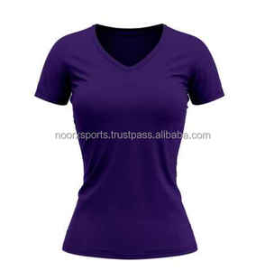 เสื้อยืดฟิตเนสแห้งเร็วคอวีสำหรับผู้หญิงใส่ในฤดูร้อนพิมพ์โลโก้เป็นมิตรกับสิ่งแวดล้อม - Product Image 6