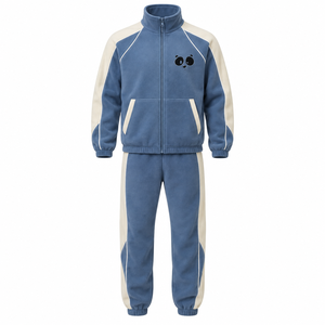 Fleece Tracksuit For Men Custom Casual Activewear Set With Zipper Jacket And Jogging <b>Pants</b> For Fitness Training And Outdoor Wear - Product Image 1