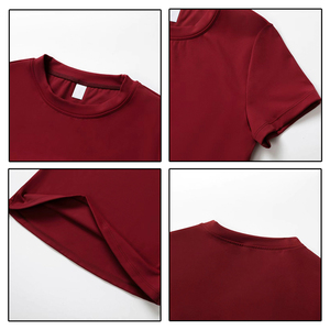 T-shirt de yoga pour homme, col rond, manches courtes, couleur unie, coupe ajustée, séchage rapide, anti-plis, en Spandex/Polyester, sportif, vente en gros sur mesure - Product Image 3