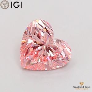 Diamante Cultivado en Laboratorio CVD, Corte Corazón, Color Rosa Intenso, Claridad VS1, con Certificado IGI, 2.50 Quilates, Perfecto para Anillo de Ensueño - Product Image 1