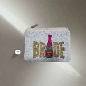 Game Day Coin <b>Purse</b> Seed Bead Embroidered Handmade Minibag with Customized Color for Women and Girl - Product Image 4
