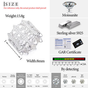 Anillo de Plata Maciza para Hombre, Estilo Hip Hop, con Incrustaciones de Moissanita y Diamantes de Laboratorio, Diseño de Cruz Eterna y Múltiples Cruces, Joyería Brillante y Audaz - Product Image 5