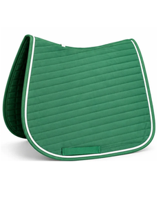Vente en gros de tapis de selle pour cheval à rayures horizontales matelassées, en coton doux de qualité supérieure, antidérapant, pour selle anglaise, avec passepoil. - Product Image 3