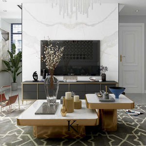 Muebles de sala de estar Precio de fábrica fácil de limpiar preservar Mesa de decoración de sala de estar de madera industrial moderna Mesa de té - Product Image 1