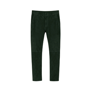 Traje de Dos Piezas de Gamuza Verde Oliva para Hombre, Blazer de Solapa con Muescas y Cierre de un Botón - Product Image 5