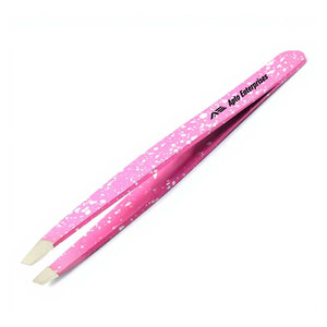 Pince à épiler rose pour sourcils, outil de beauté pour femme, pour une mise en forme précise des sourcils, avec pointe inclinée - Product Image 1