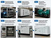 Générateur diesel silencieux à faible bruit 50/60Hz 50kw 100kw 150kw 300kw 500kw 1000kw 110/220/380V 6 cylindres Dynamo Generador Electrico