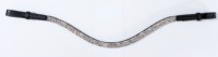 Frontal en cuir plat élégant incrusté de cristaux de roche scintillants avec système innovant de fixation rapide auto-agrippante