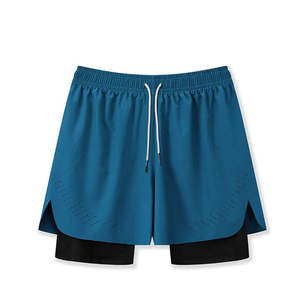 Pantalones Cortos Deportivos de Compresión 2 en 1 para Hombre, con Logotipo Frontal Personalizado, para Boxeo, Running, Entrenamiento Atlético y Fitness, 100% Algodón Transpirable - Product Image 1