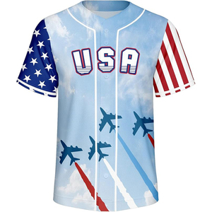 Camiseta de Béisbol Personalizada con Sublimación de Patrón Cielo, con Botones Completos, Transpirable, Ropa Deportiva para Entrenamiento de Equipos Unisex - Product Image 1