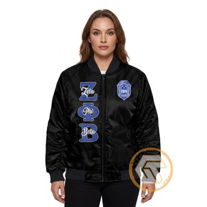 เสื้อแจ็คเก็ตวาร์ซิตี้ Zeta Phi Beta แบบสั่งทำพิเศษจาก GREEK TREASURES เสื้อผ้าสำหรับชมรมนักศึกษา คุณภาพสูง ระบายอากาศได้ดี ซับในผ้าซาตินไหม ปักลายอย่างประณีต - Product Image 3