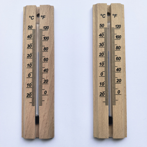 เทอร์โมมิเตอร์ไม้แบบสั้น RAPITECH สำหรับใช้ในบ้าน ช่วงอุณหภูมิ -20~50 องศาเซลเซียส ไม่ต้องใช้พลังงาน ใช้ได้ทั้งภายใน/ภายนอกอาคาร - Product Image 1