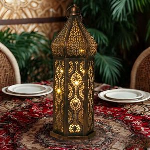 Lanternes à bougies en métal marocaines personnalisées, décoratives pour l'intérieur et l'extérieur, lanternes de ferme à poser au sol et suspendues pour la décoration d'événements - Product Image 4