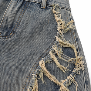 Pantalones Cortos de Mezclilla Desgastados Personalizados para Hombre, Estilo Vintage, Diseño Deshilachado, Fabricante Mayorista OEM ODM - Product Image 6