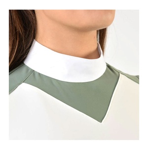 Camisetas de carreras para montar a caballo para mujer, camisetas de media manga, camisa de encaje con media espalda y botones - Product Image 5