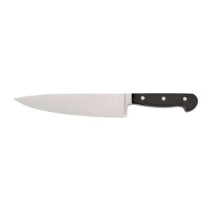 Cuchillos de Cocina Profesionales con Empuñadura Negra, Hoja Plateada en Punta, Tres Remaches Metálicos y Protector de Dedos para el Uso Diario en la Cocina - Product Image 1