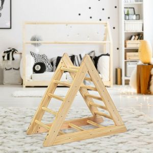 Structure d'escalade intérieure en bois en forme de triangle pour l'apprentissage des marches des tout-petits - Product Image 2