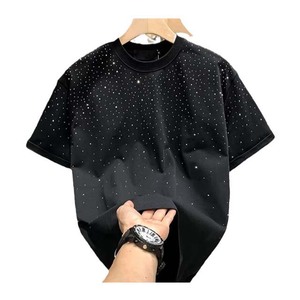 T-shirt Homme Streetwear Luxe Personnalisable en Coton avec Strass – Coupe Oversize – Nouvelle Collection – Vente Flash - Product Image 3