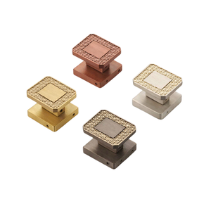 Premium Square Brass <b>Door</b> <b>Handle</b> Knob with Textured Design | <b>Modern</b> Luxury Main <b>Door</b> Hardware for Home Office Cabinet Use - Product Image 1