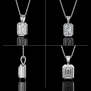 Collar con Colgante de Esmeralda de 1.50 CT, Certificado por IGI, Cultivado en Laboratorio, para Regalo de Compromiso, Oro Sólido de 14K, Engaste de Bisel, Joyería Fina Personalizada - Product Image 2