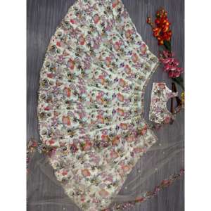 Diseñador Lehenga Choli para Fiestas Bordado de Hilo Multicolor Talla 2XL - Product Image 2