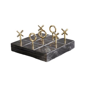 Mármol con metal XO acabado dorado Tic-Tac-Toe Juego mejor diseño con la mejor calidad Tablero para niño de Target World - Product Image 1
