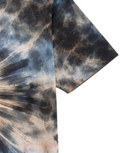 Camiseta Tie Dye Azul Gris para Hombre, Cuello Redondo, Manga Corta, Algodón, Estilo Casual Urbano, Lavado Vintage, Personalizada, OEM, Proveedor de Camisetas al por Mayor - Product Image 5