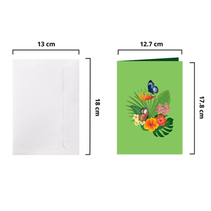 Tarjeta Pop-Up 3D con Flores y Mariposas Vibrantes, con Sobre, Tarjetas de Felicitación Artísticas Hechas a Mano para Cualquier Ocasión y Regalos, Venta al Por Mayor - Product Image 2