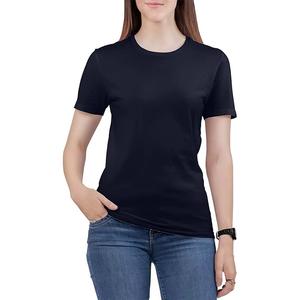 Camiseta de Algodón Transpirable de Alta Calidad con Logotipo Personalizado para Mujer, Camiseta Lisa Informal al por Mayor, Ropa de Calle de Verano, OEM - Product Image 5