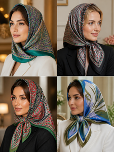 100% Silk Printed Square Scarves - Product Image 5