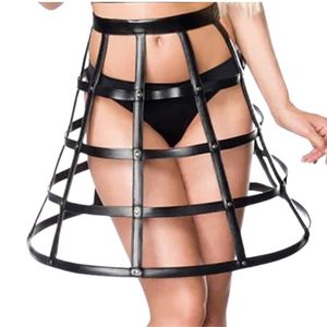 Women's Black PU Leather Criss-Cross Bodycon Dress With Cut-Outs Sleeveless Fitted <b>Mini</b> Party Wear - Product Image 2