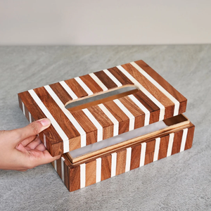 Customized Color <b>Resin</b> Tissue Box with Bone Inlay Pattern Waterproof Handmade by FAIZA CRAFT for Home or Hotel Use - Product Image 4