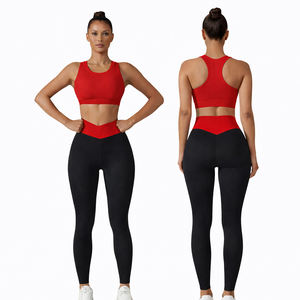 Ensemble de sport personnalisé 2026 pour femme : Soutien-gorge de sport et leggings taille haute sans couture, dos nageur, pour la gym, l'entraînement et le yoga - Product Image 1
