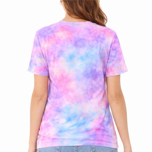 T-shirt tie-dye personnalisé pour femme, t-shirts décontractés légers et confortables pour l'été, service OEM. - Product Image 2