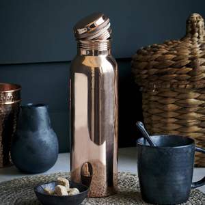 Botella de Agua de Cobre, Botella Metálica para Bebidas, Botella de Cobre India, Botella Ecológica, Botella Metálica Reutilizable, Botella para Bienestar - Product Image 3