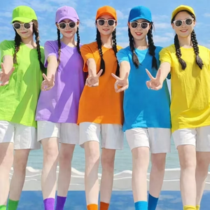 T-shirt en coton orange 95% tricoté, imprimé (motif graphique), écologique, décontracté / streetwear / vêtements de plage - Product Image 1