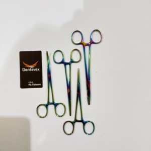 Hemostato Kelly Autoclavable de Primera Calidad Pinzas Quirúrgicas Rectas de 5.5 Pulgadas con Recubrimiento de Titanio Color Arcoíris, Fabricantes de Calidad Premium - Product Image 1