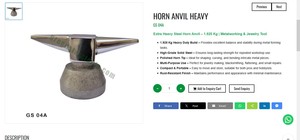 Enclume en acier extra lourd de 1,925 kg pour la fabrication de bijoux, outils d'orfèvrerie et outils manuels de façonnage des métaux | Numéro d'article : GS-04A - Product Image 3