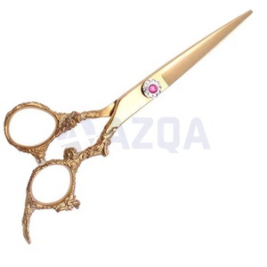 Ciseaux de barbier professionnels en acier inoxydable doré avec revêtement plasma, manche dragon et lames affûtées pour la coupe de cheveux en salon - Product Image 5