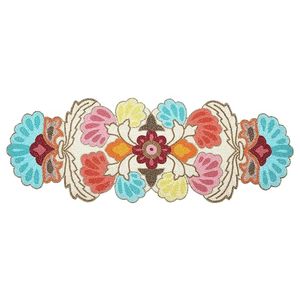 Embroidered Floral <b>Table</b> Runner Bohemian Home Decor Washable Yellow <b>Pink</b> <b>Cloth</b> Pattern - Product Image 1