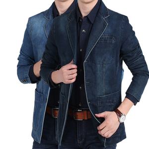 Veste coupe-vent en denim décontractée pour homme, printemps, respirante, coupe-vent, logo frontal personnalisable - Product Image 3