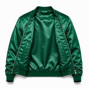Personalized Satin Bomber <b>Jacket</b> Custom Embroidery <b>Mens</b> Wholesale Team College Streetwear Clothing Manufacturer - Product Image 3