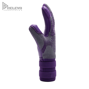 OEM Custom Two-Tone Goalkeeper <b>Gloves</b> 4mm German Contact Latex Ultra Light Knit Backhand Micro Dot Silicone Punching Elements - Product Image 3