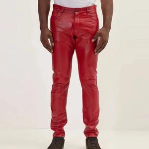 Pantalones de Cuero de Primera Calidad, Precio de Fábrica al por Mayor, Logotipo Personalizado, Corte Recto, Cintura Media, Impermeables, Transpirables, Estilo Vintage - Product Image 1